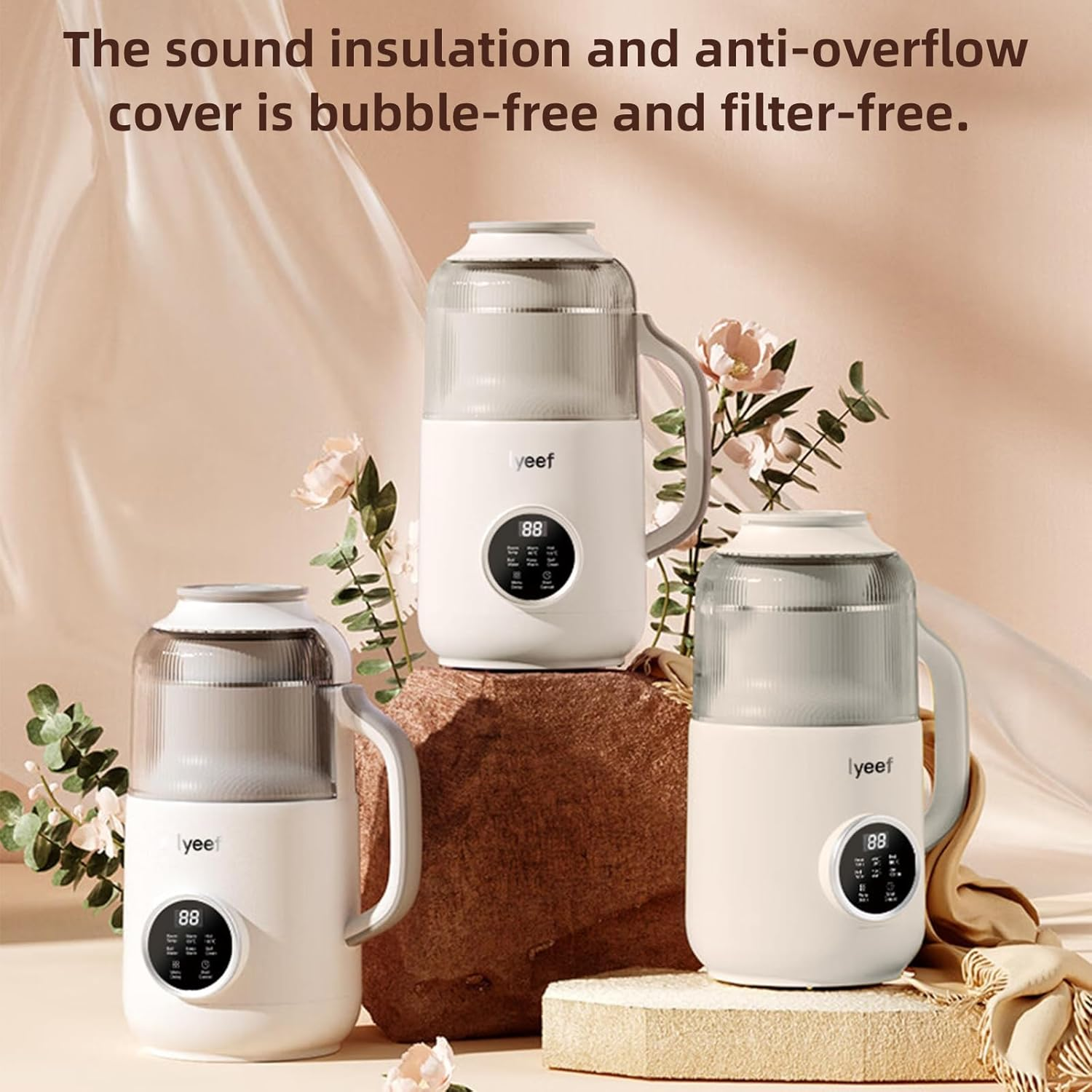 Nut Milk Maker, Lyeef 800Ml Automatic Soy Milk Maker, Almond, Coconut, Oat, Soy, Purees, Plant-Based Milk Maker Machine, 12H Reservation, Low Noise, Touch Screen,Self-Clean Juicer image number 5