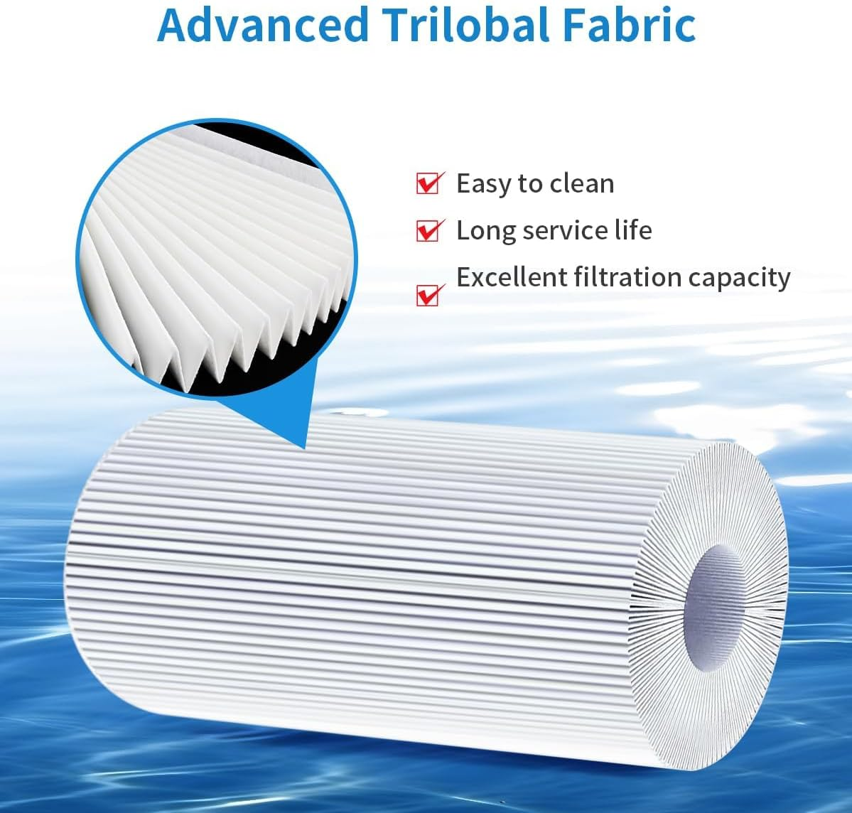 Wuyan 2Pcs Replacement Spa Filter Compatible with Pleatco PRB50-IN,373045, 03FIL1600,C-4950,J210/J220/J235/ J245/J275,5X13 Hot Tub Filter image number 4