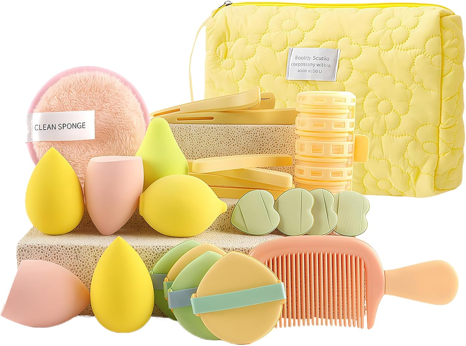 Cosmetic Tool Set - Foundation Blender & Makeup Bag Gift | Beginner-Friendly Makeup Accessories Kit | Beauty Sponge & Tools Set | Ideal Travel Organizer for Women, Wife, Daughter or Mum image number 2