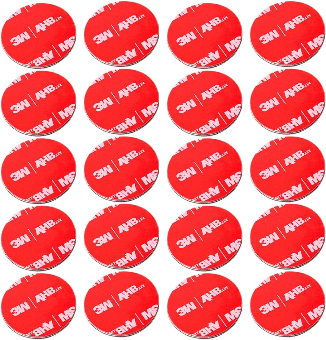 Pack of 20 Double-Sided Replacement Adhesive Pads, Compatible with Needit Park Lite Parking Disc, 3M Heat Resistant Strong VHB Sticker Tape Parking Meter Adhesive Pad Set for Windscreen