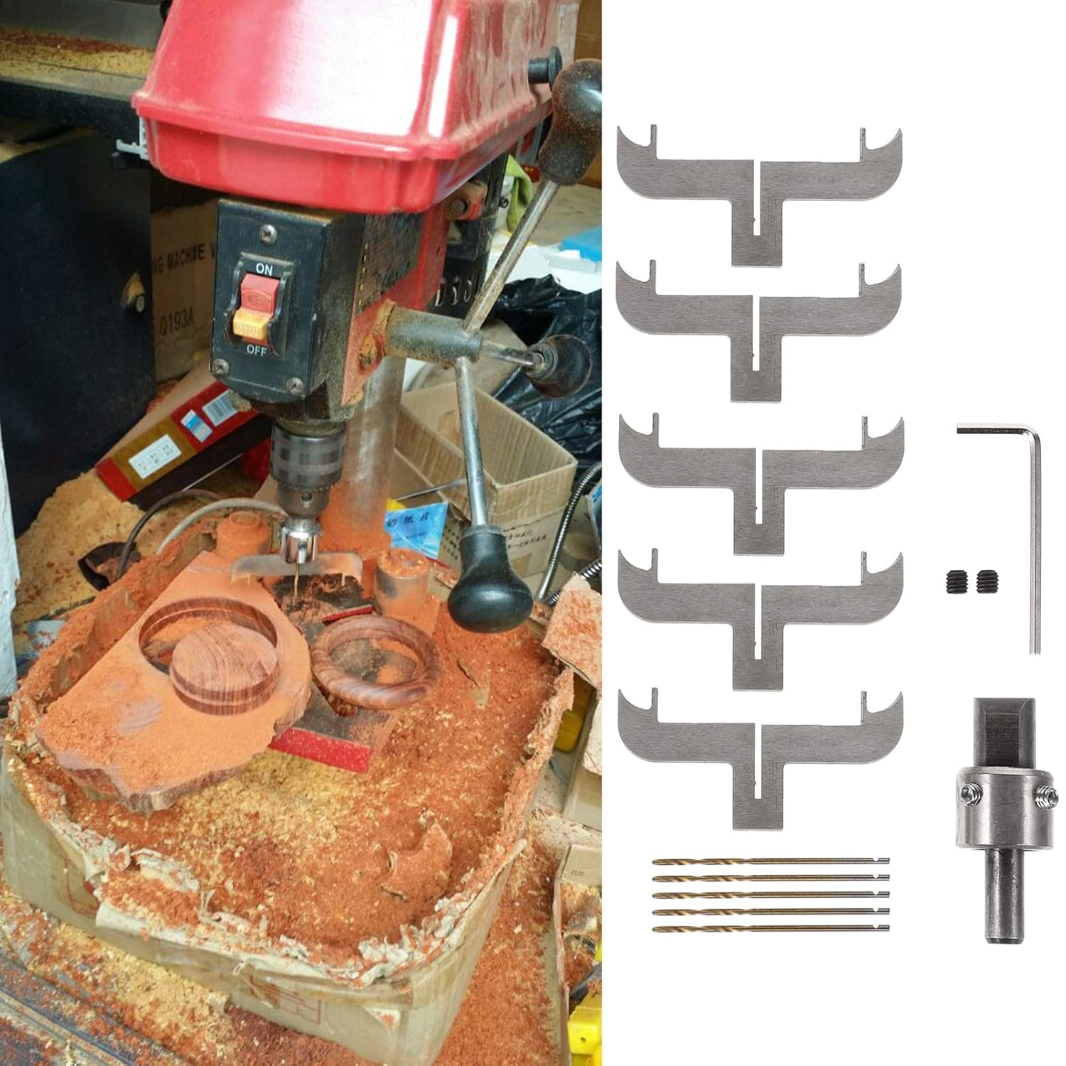 EXCEART Bracelet Drill Bit Set Wooden Bracelet Maker Milling Cutter 2.4 Inch Carbide Router Bits for Bead Jewelry Making and Woodworking