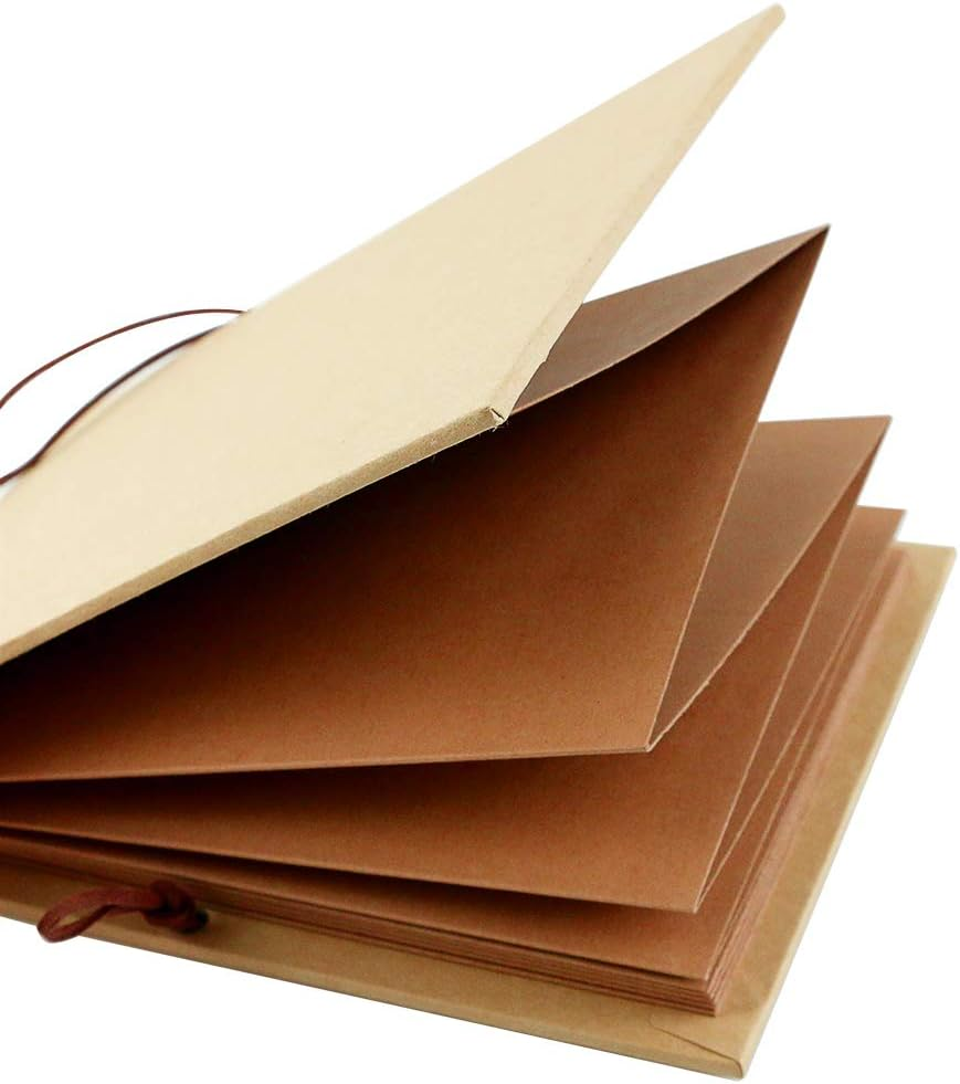 Twdrer 2 Pack Hardcover Photo Albums DIY Scrapbook Albums,Stretchable Folding Kraft Paper Photos Collection for Wedding Anniversary Valentines Day Student Graduation Gift(6" X 8")