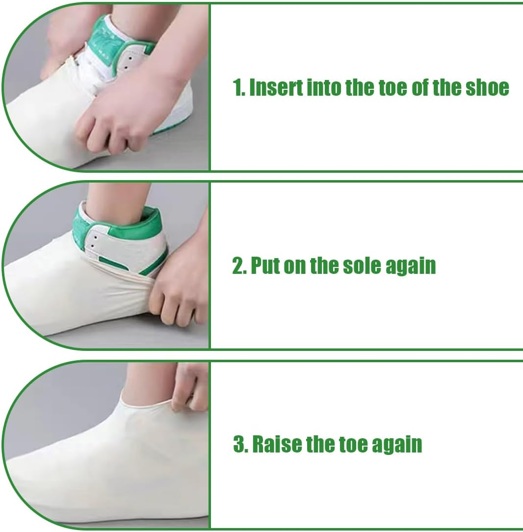 NHPY 2 Pairs of Shoe Covers Waterproof Shoe Covers Reusable Rain Cover Shoes Shoe Covers Rain L, Black, A image number 2