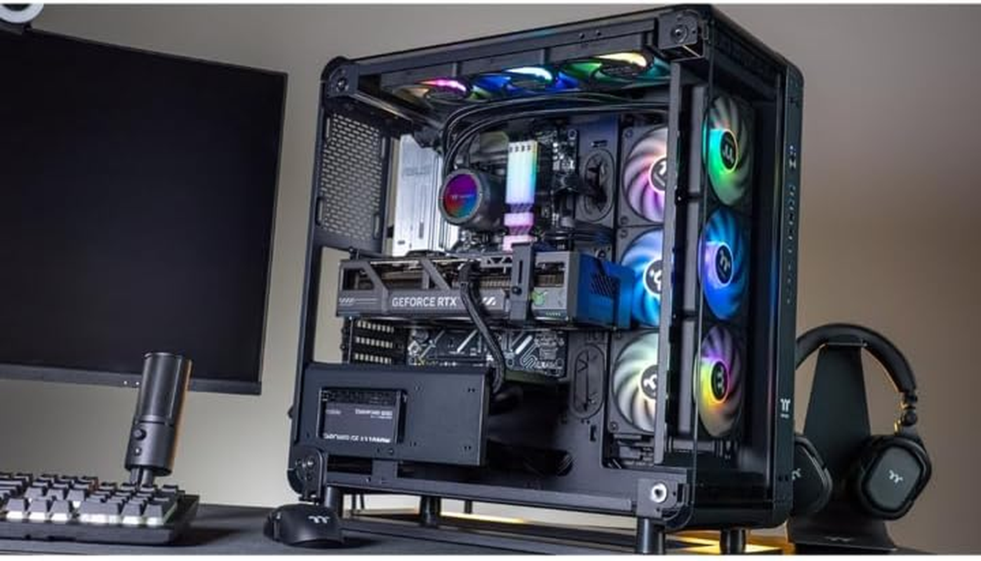 Thermaltake Gaming System Core Xtreme V2 - AMD 9800X 3D/ RTX 5080/ X870 Wifi / 64GB RGB D5/ Customizable LCD RGB Aio/Core P6 Black, CA-4C2-00D1WA-02