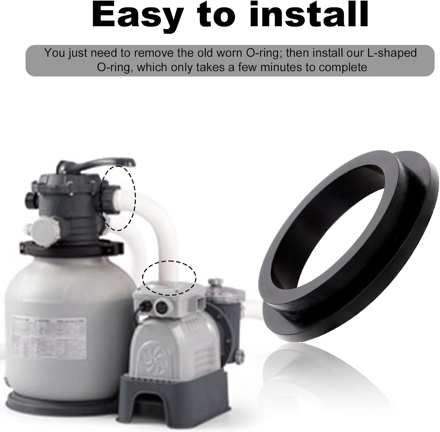 6Pcs O Rings Replacement Part for Intex Pool, Rubber Washers for Pool Sand Filter Pump Gasket Seal Replacement Parts Pool Filter Pump Accessories image number 2