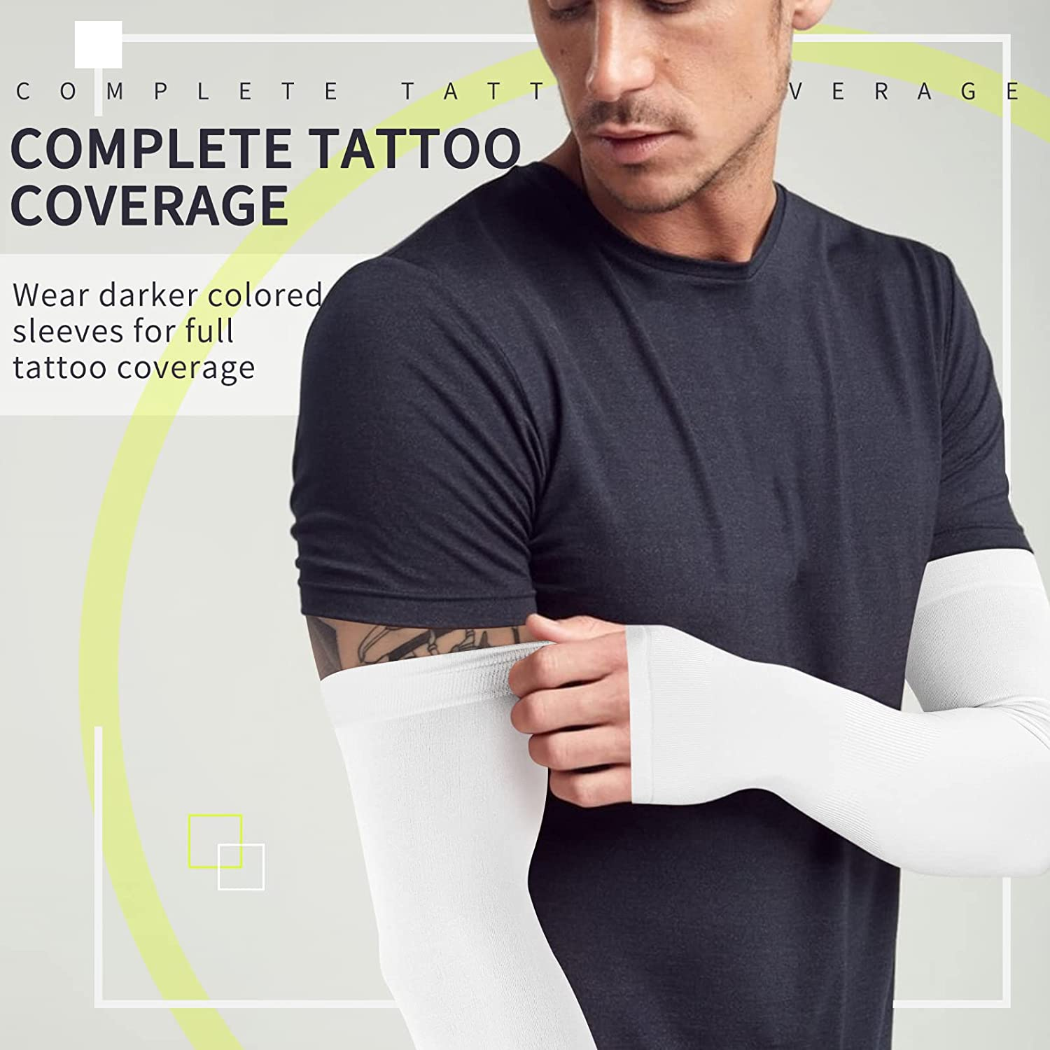 3 Pairs UV Protection Cooling Icy Arm Sleeves, Arm Warmers for Men Women Sports Sun Sleeves with Thumb Hole for Driving, Golfing, Fishing, Cycling, Hiking, Exercising image number 5