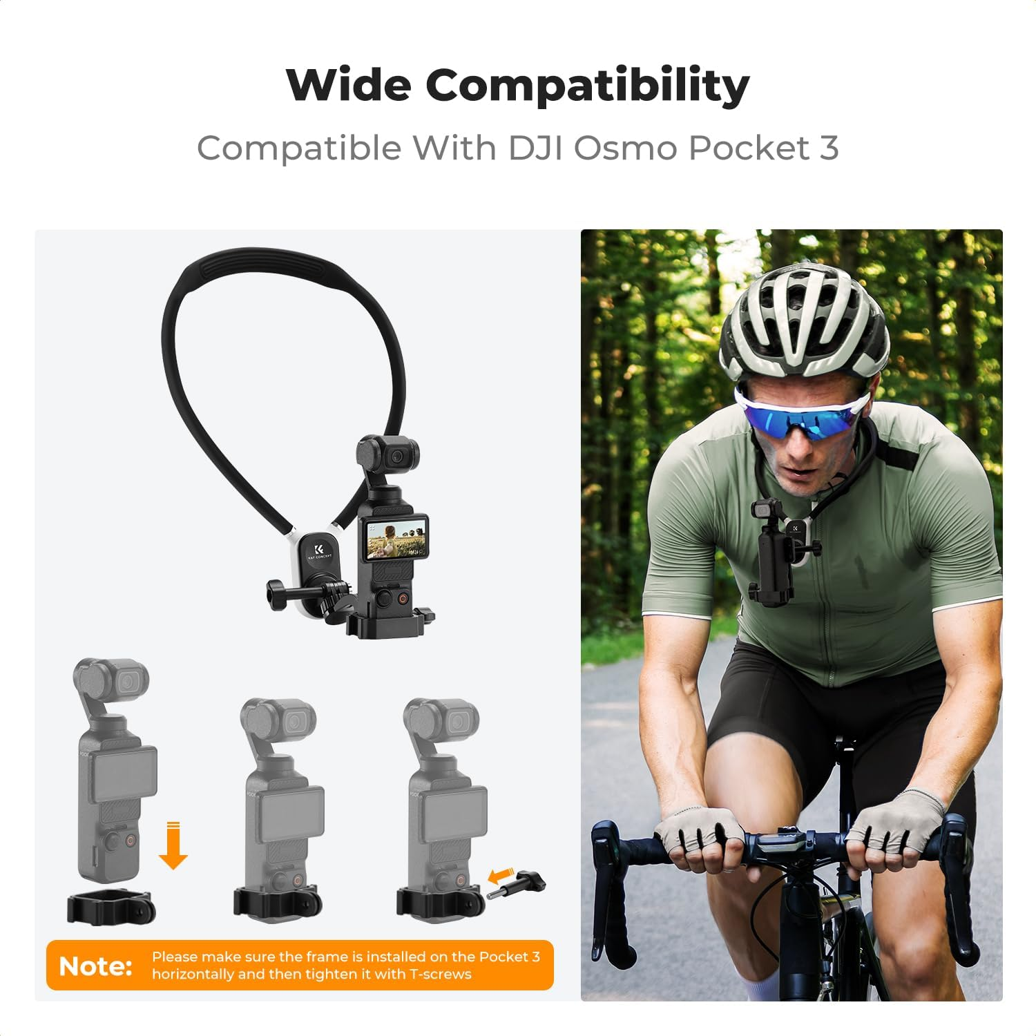 K&F Concept Magnetic Neck Mount Phone Holder, Hands Free Quick Release POV Video Vlog Flexible Angle Necklace Holder for Gopro Hero 13/12/11/10/9/8/OSMO Pocket 3/Action 5 Pro/4, Insta360 image number 3