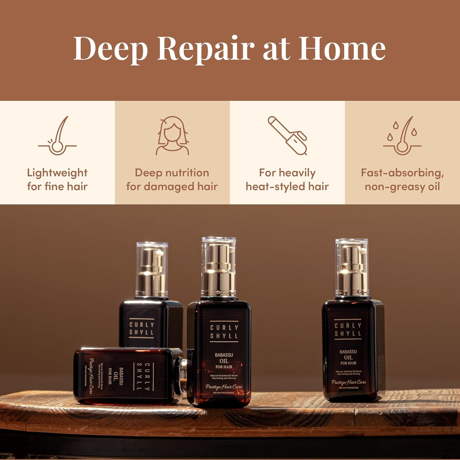 CURLYSHYLL Prestige Babas Oil, 3.4 Fl Oz (100 Ml), Curly Seal, Korean Cosmetics, Hair Care, Damage Repair, Glossy Hair, Hair Care, White Honey Mask Scent image number 2