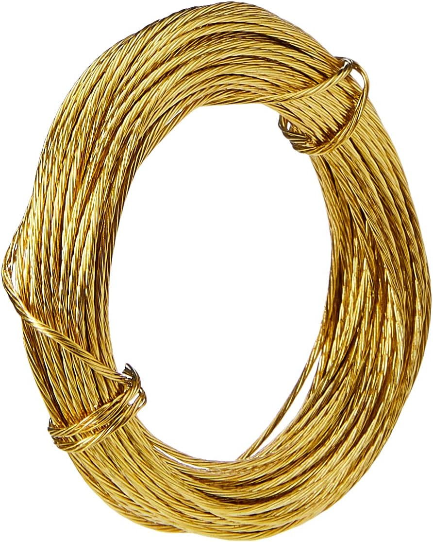 Merriway BH02242 Brass Number 1 Picture Wire, 6 Metres (19.5 Feet), 6 Kg (13 Lb) Breakweight