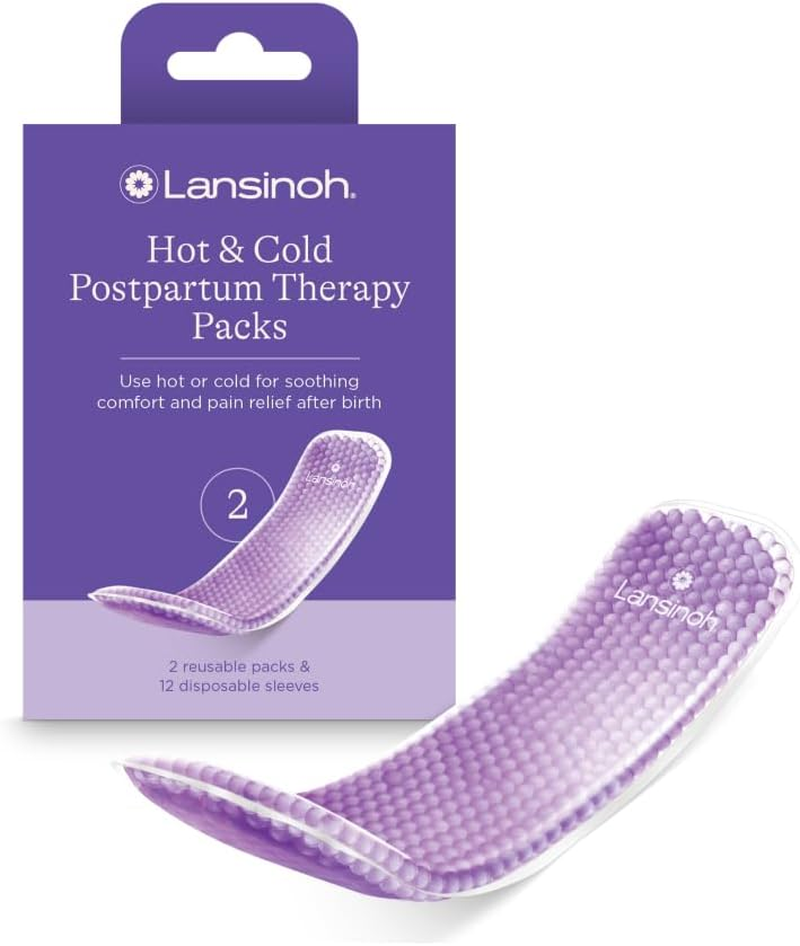 Lansinoh Hot and Cold Pads for Postpartum Essentials, Purple, 2 Count image number 2