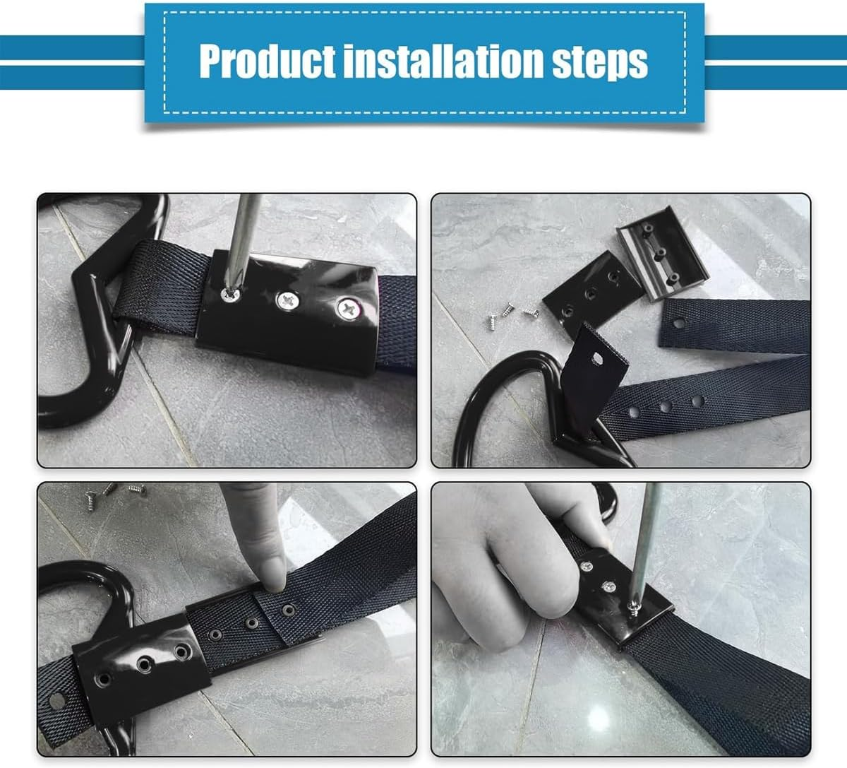 Aimall Heart-Shaped Car Handle Strap, JDM Electrostatic Decorative Warning Ring, Durable Black Plastic, Non-Slip Grip for Safe Car Entry, 9.2 Inch image number 6