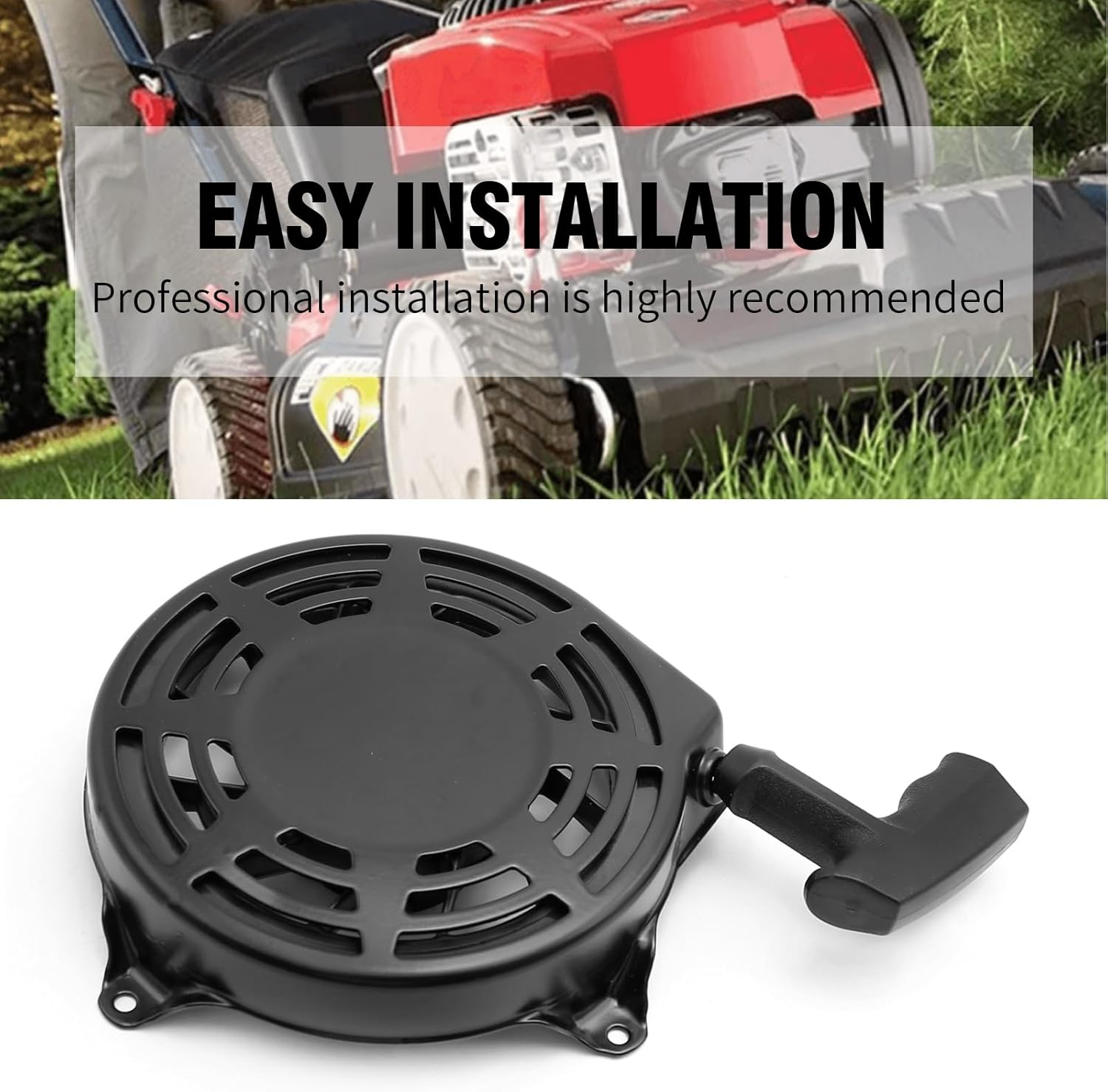 497680 Rewind Starter, Recoil Starter, Replacement for Brigs-Straton 497680 6.75 Motor Oregon 31-068, Rotary 12368