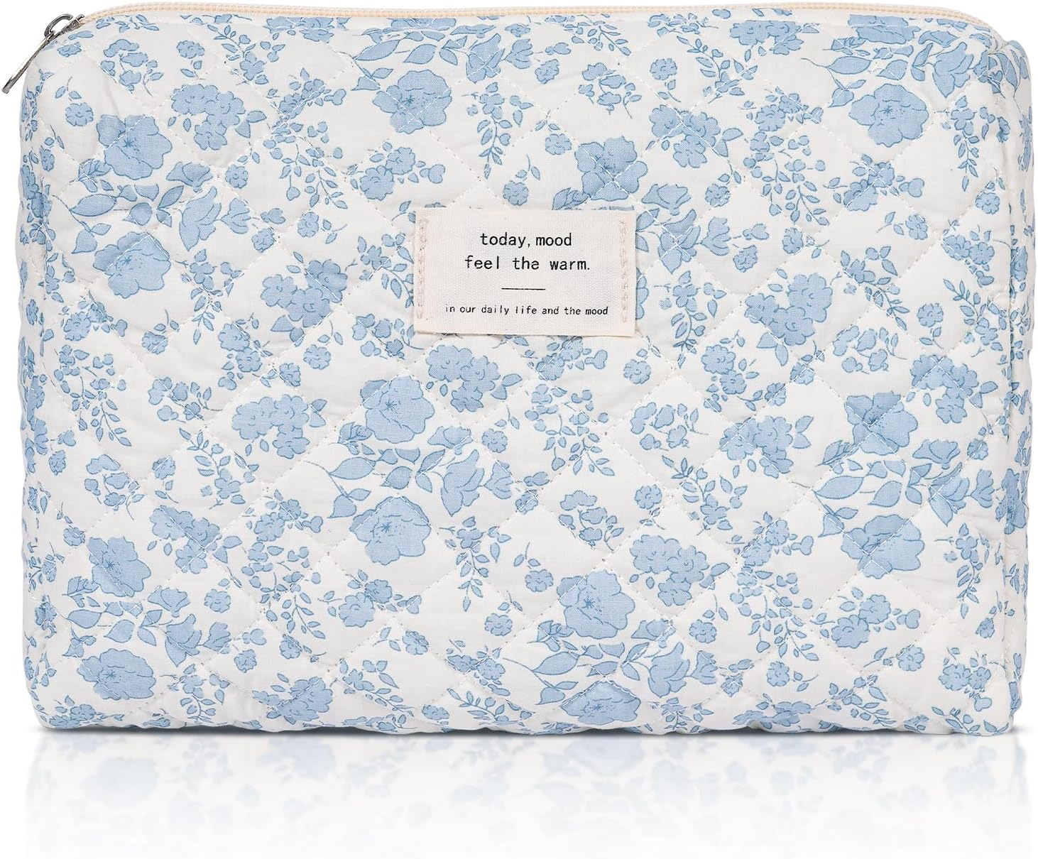 Makeup Bag, Quilted Makeup Bag,Large Floral Cosmetic Bag for Women,Cotton Makeup Bag Set,Flower Travel Toiletry Bag., Cherry, 3PCS