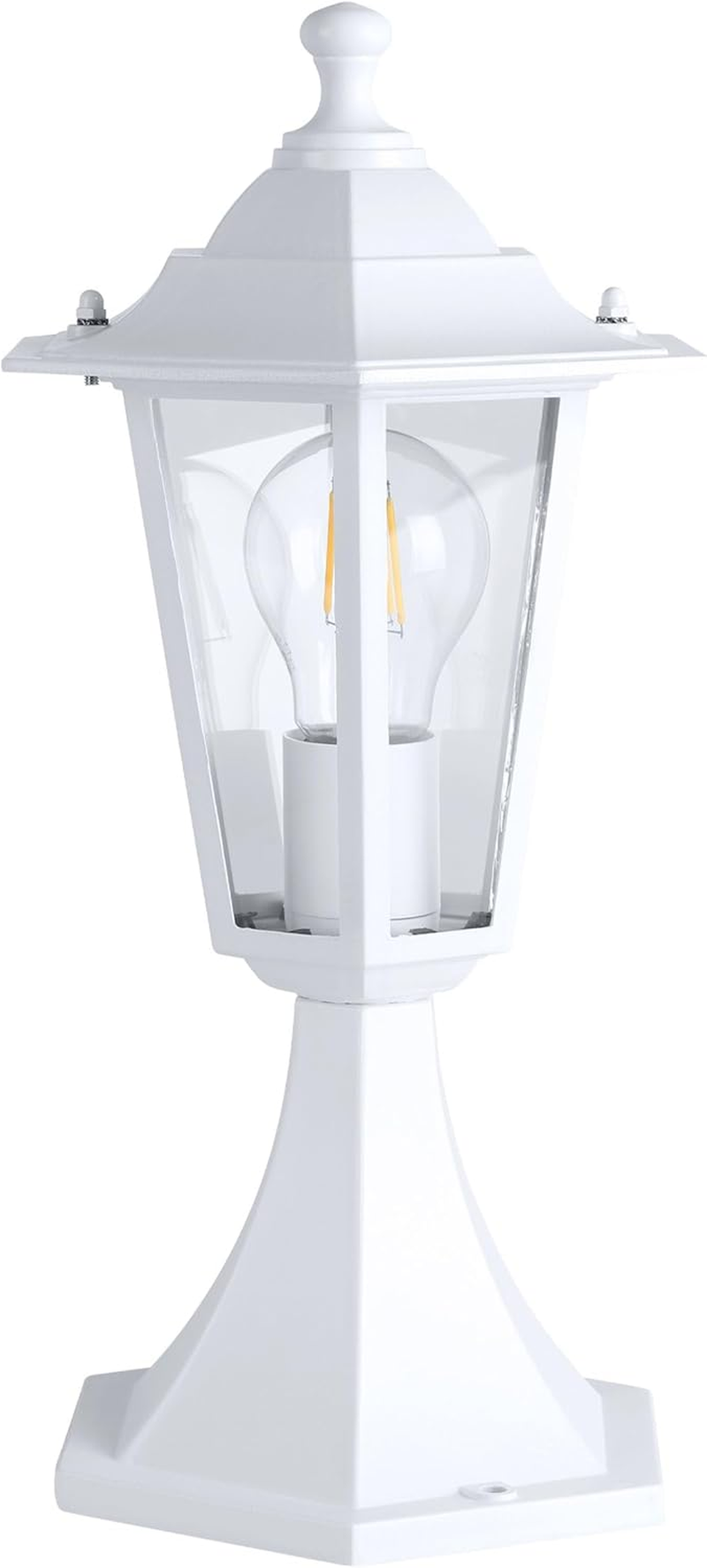 EGLO Outdoor Lamp Post Laterna 5, Pier Mount outside Light, Electric Garden and Driveway Lighting Made of White Cast Aluminium and Glass, E27 Socket, IP44 image number 3