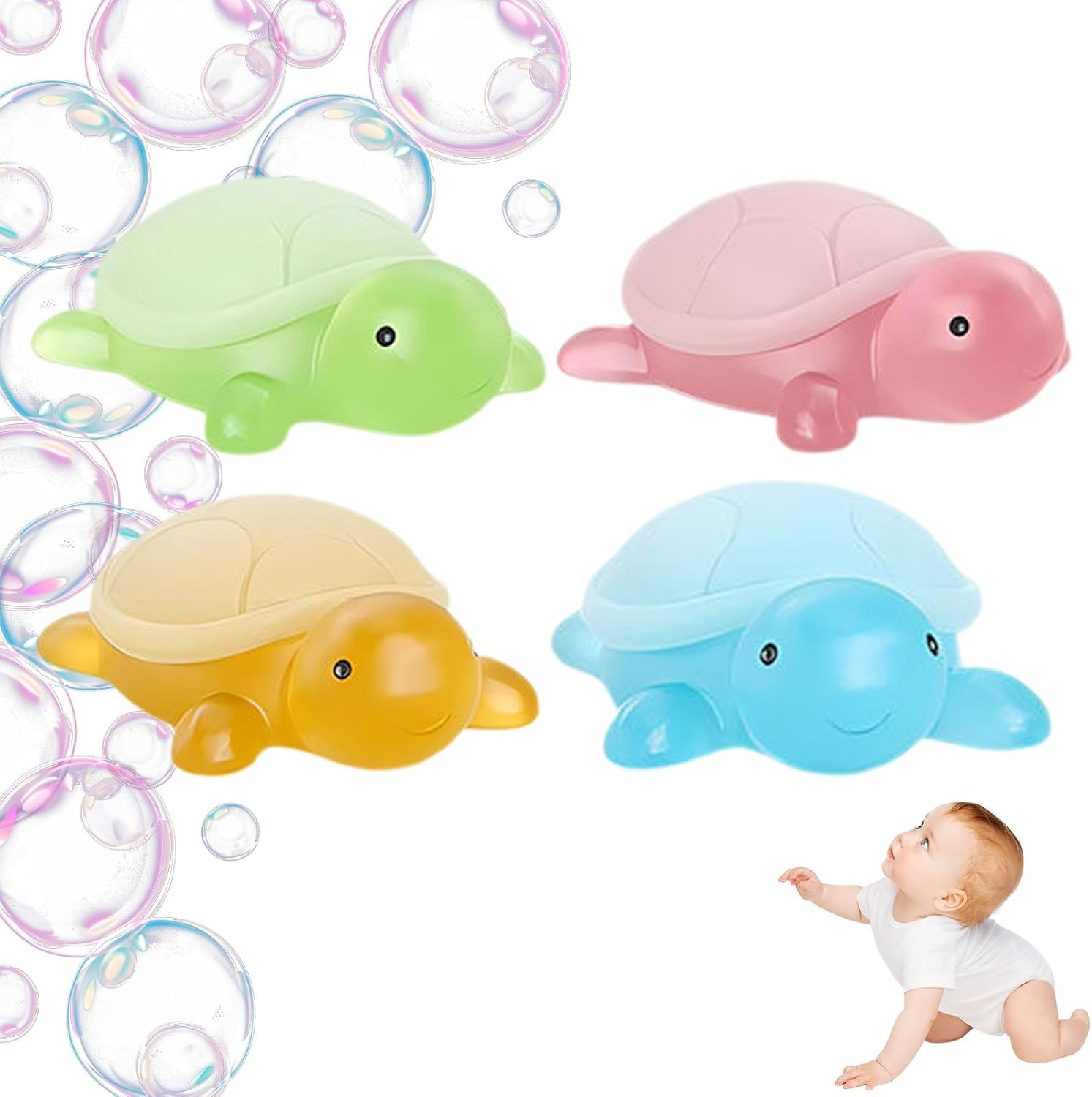 Little Turtle Handmade Essential Oil Soap, Turtle Soap, Turtle Shape Scented Botanical Bath Soap Bars, Cute Mini Turtle Moisturizing Soap for Kids, Face Body Moisturizing Artisanal Soap (J)