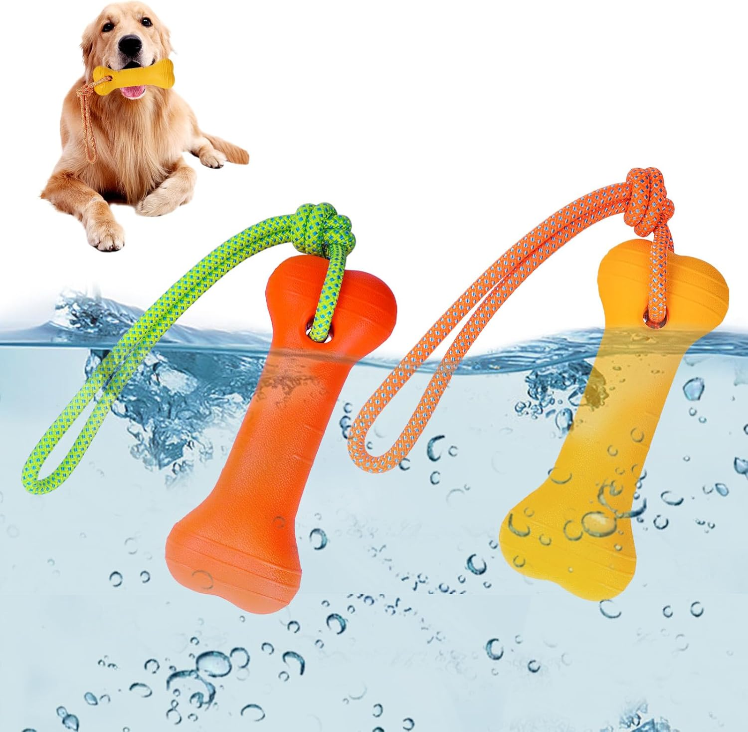 Lovelypaws 2 Pack Floating Dog Toys, Water Fetch Dog Pool Toys, Interactive Training Bumper for Dogs image number 2