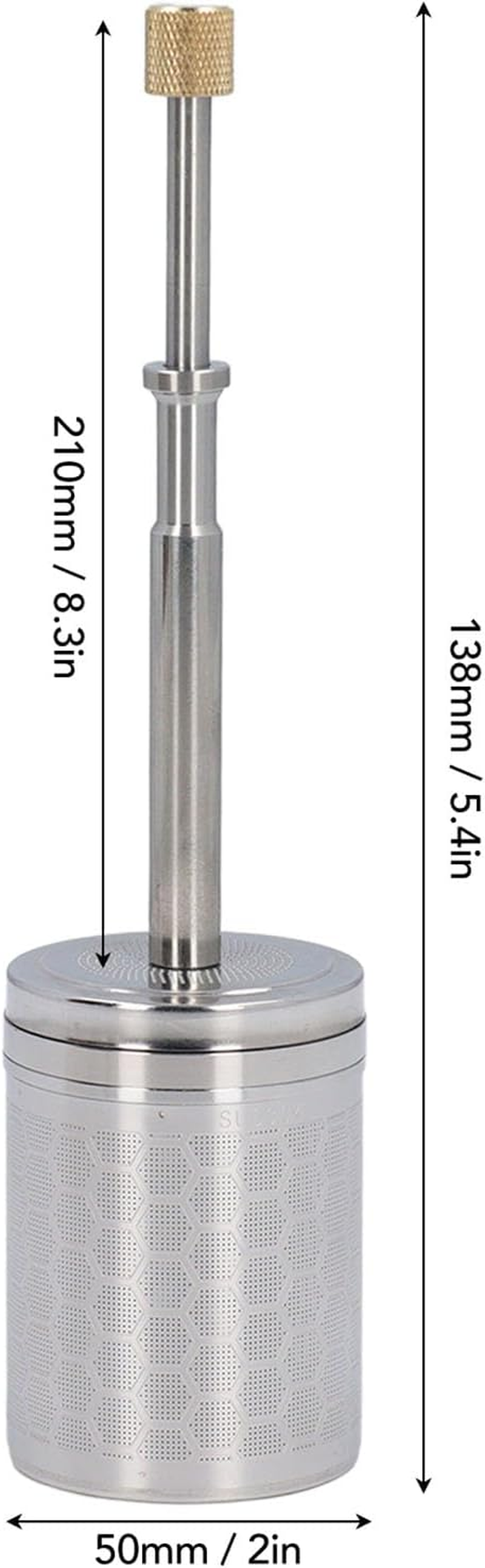 Coffee and Tea Maker, Stainless Steel Reusable Press Metal Tea Strainer Full Extraction Convenient and Efficient Coffe Maker for Home, Office, Outdoor Travel image number 1