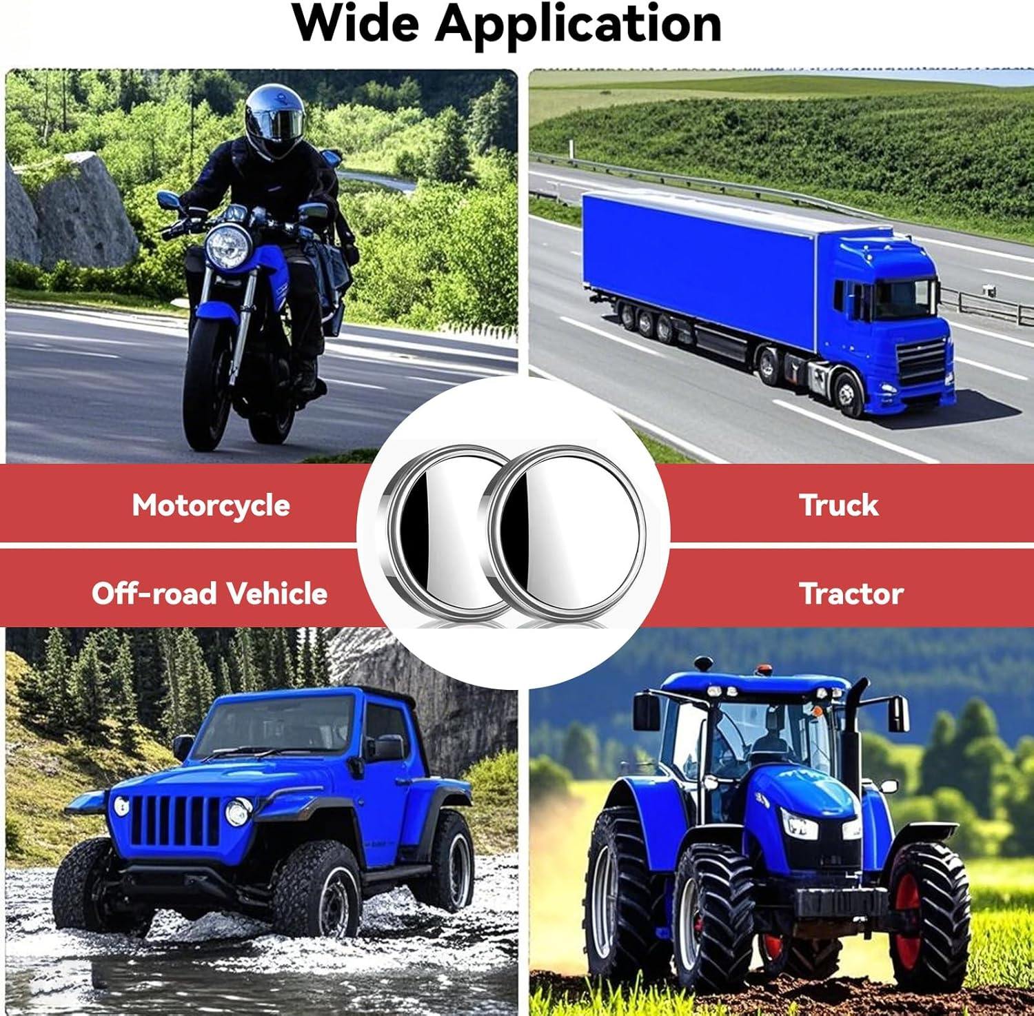 2 PCS Self-Adhesive Blind Spot Mirror &ndash; 2" round Frameless Convex Mirror with Permanent Self-Adhesive, 360&deg; Rotatable HD Wide Angle Rear View Mirror for Cars, Suvs, Trucks image number 5