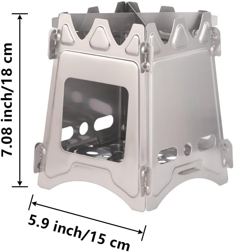 Enwye Lightweight Portable Camping Stove with Wood Burner, Folding Wood for Outdoor Hiking Camping Picnic Stove image number 6