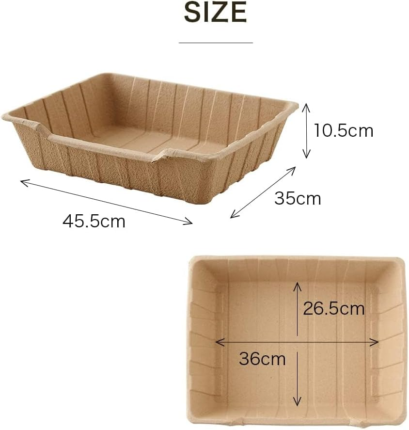 [OFT] ECO Cat Tray Set of 3, Size (W X D X H): Approx. 17.9 X 13.8 X 4.1 Inches (45.5 X 35 X 10.5 Cm), 100% Recycled Paper, Eco-Friendly Paper Cat Toilet image number 6