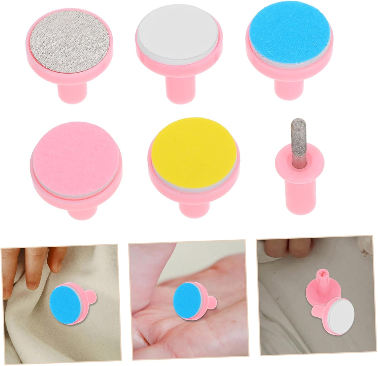 OHPHCALL 6Pcs Nail Trimmer Replacement Pads Grinding Head for Electric Nail File Manicure Adult Boys and Girls image number 5