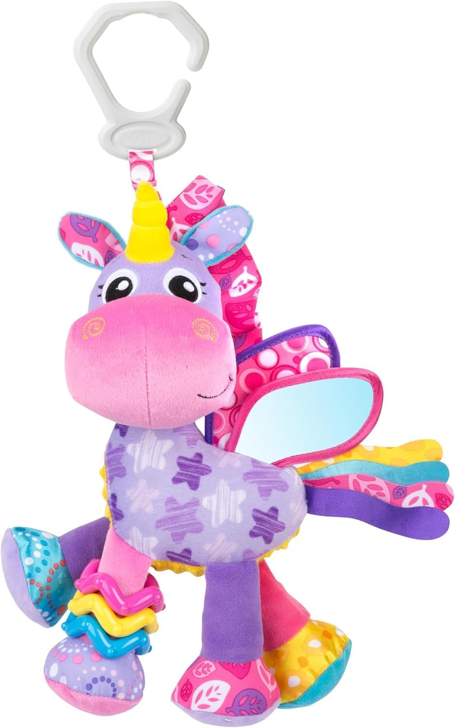 Playgro Activity Friend Star Unicorn - Unicorn Activity for Newborns from 0 Months with Clip, Vivid Texture and Colours image number 6