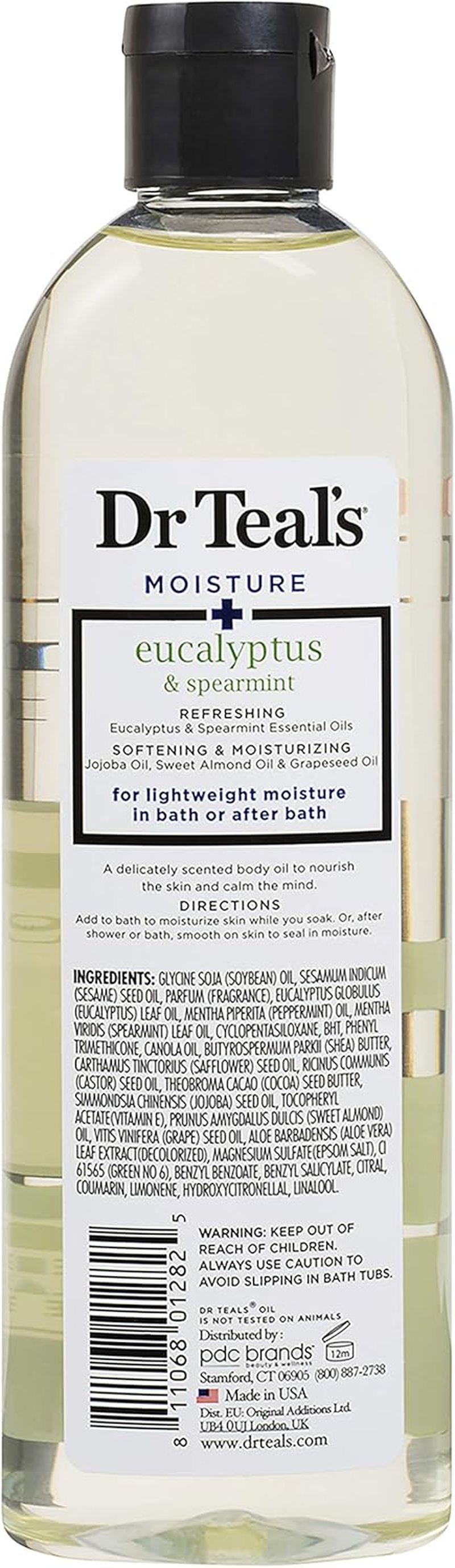 Dr Teal'S Epsom Salt Eucalyptus and Spearmint Essential Oil Bath Additive - Pack of 2, 8.8 Fluid Oz Ea - Relaxation and Relief with Quick Absorbing Formula for Moisturizing Skin