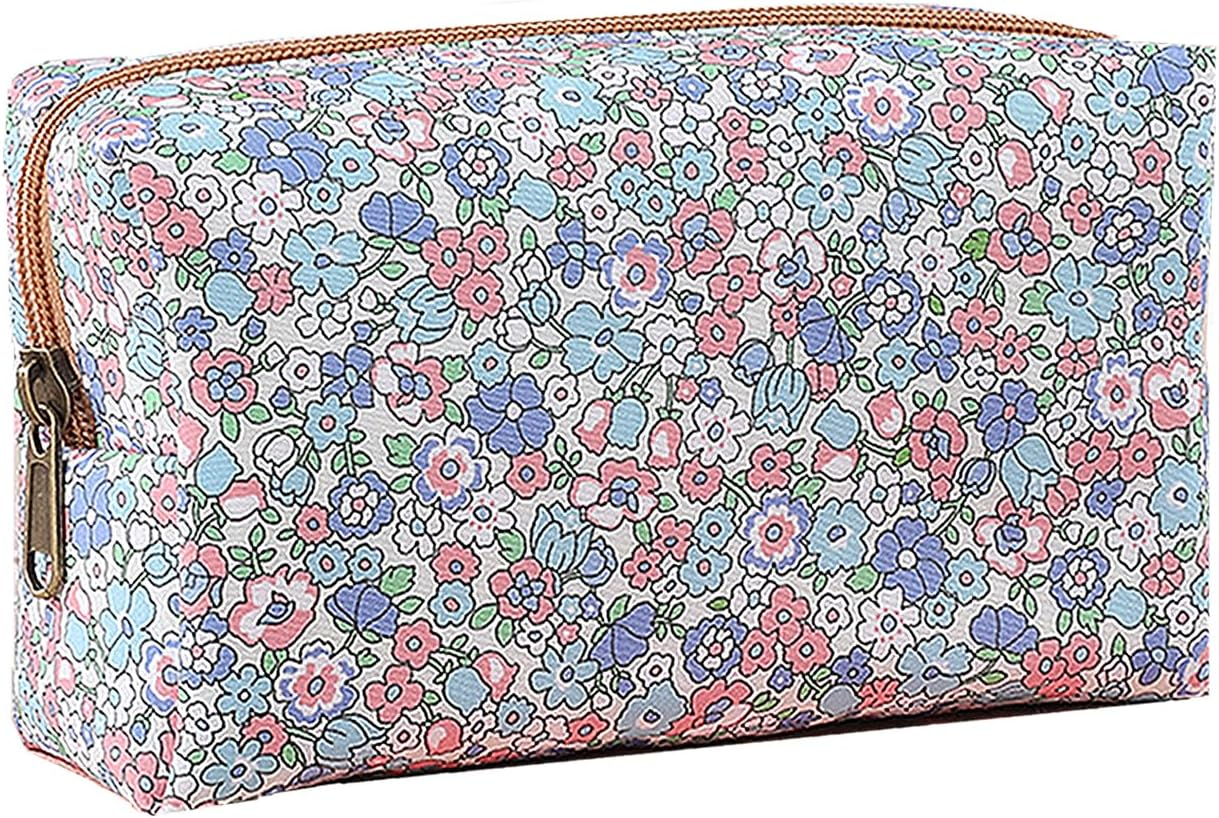 Makeup Bag, Floral Cosmetic Bag,Large Capacity Toiletry Kit,Cosmetics Bag, Travel Toiletry Makeup Bags Zipper Pouch