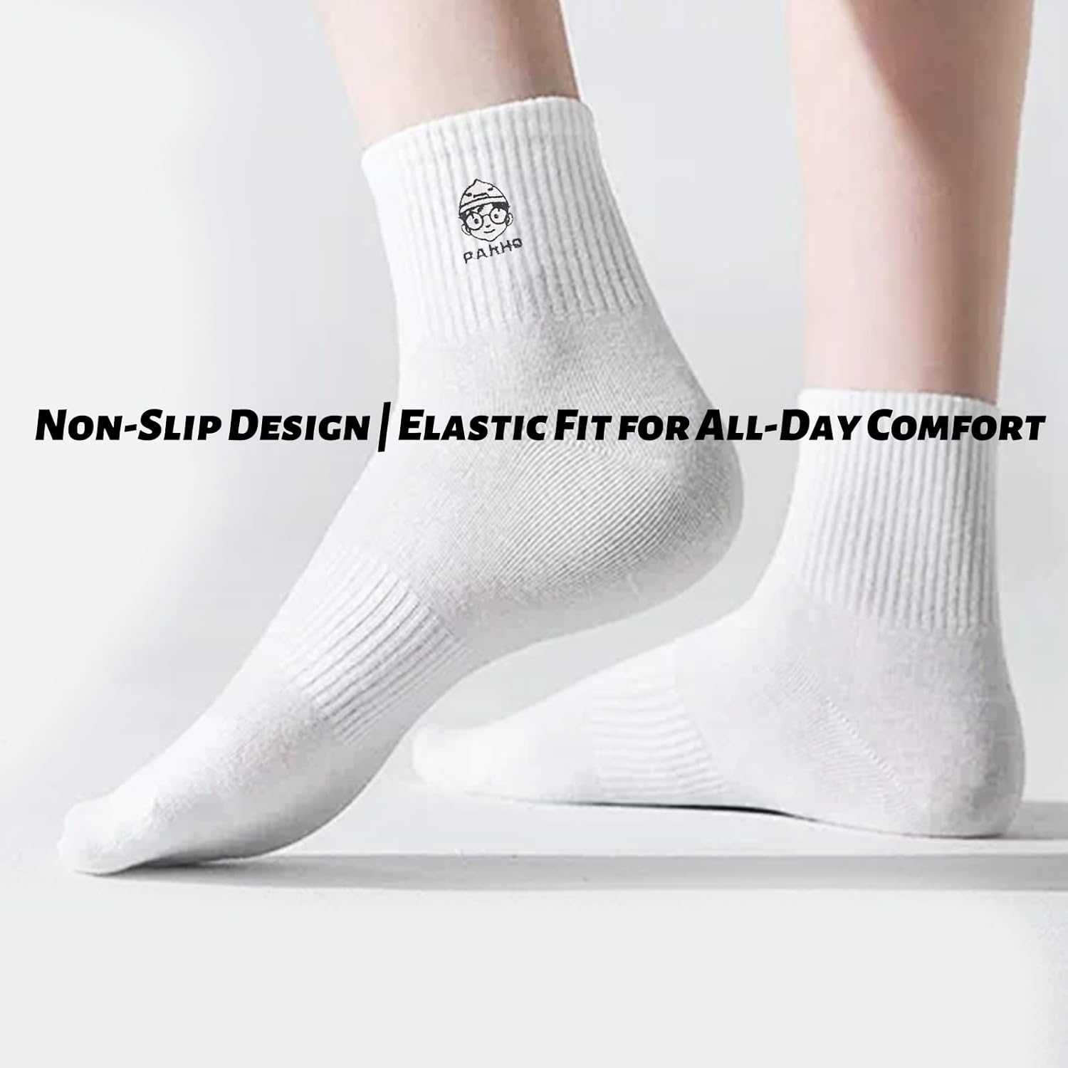Low Cut White Socks for Men & Women - Thin Breathable Long-Staple Cotton Socks Ankle Socks for Running, Sports, and Casual Wear 1 Pair-11Cm High