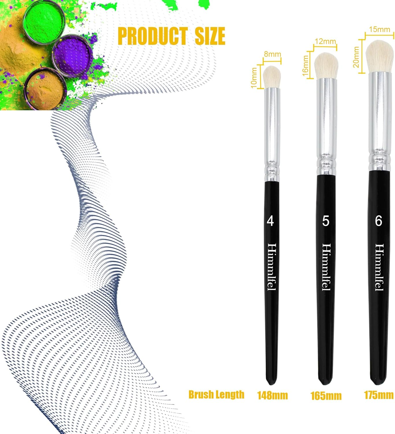 Himmlfel Dry Brush Set，3 Size Dry Brush Miniature Painting，Professional Dry Brushes for Citadel Game Model,Large Medium Detailed Model,Warhammer,Hobby Art Paint Brushes for Artist and Beginner image number 2