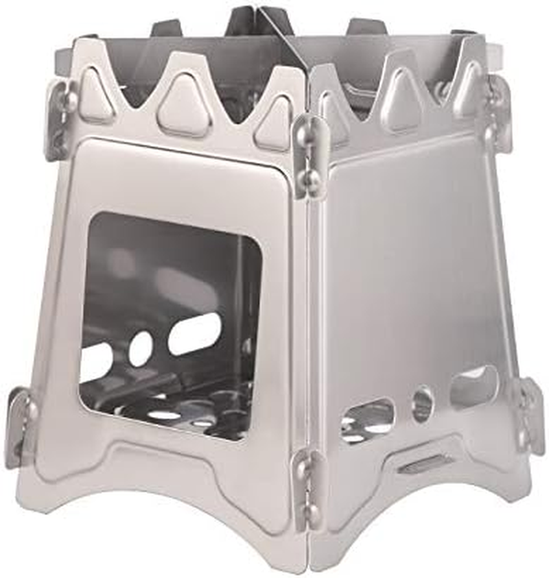 Lightweight Portable & Foldable Wood Burning Camping Stove, Backpacking Stove for Outdoor Camping, Backpacking, Hiking, Traveling BBQ and Bushcraft Survival image number 1