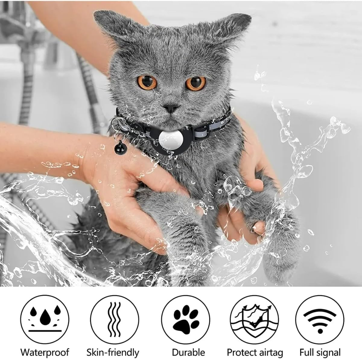 Airtag Dog Collar &ndash; Reflective Waterproof GPS Pet Collar for Dogs & Cats, Adjustable & Durable with Built-In Airtag Holder &ndash; Anti-Lost Tracking Compatible with Apple Airtag (Dog Small) image number 6