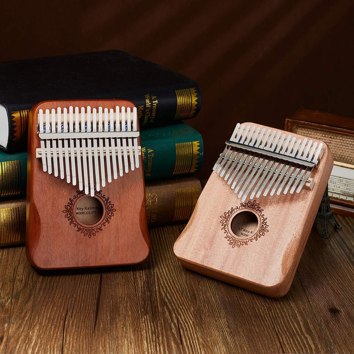 Kalimba 17-Keys Thumb-Piano Mbira-Kalimba - with Study Instruction and Tune Hammer Portable Mbira Sanza African Wood Finger Piano Kids Adult Beginners Professional Birthday Gift image number 1