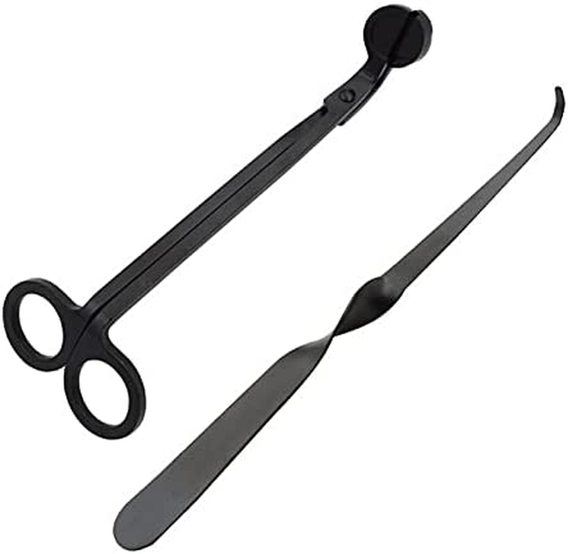 2 Pcs Candle Wick Trimmer Set, 1 Stainless Steel Polished Candle Wick Trimmer and 1 Candle Hook, Reaches Deep into Candles to Cut Spent Wicks（Black） image number 5