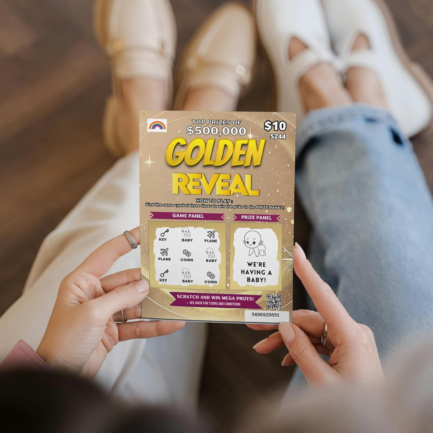 5 Pack Pregnancy Announcement Lottery Scratch Cards, Baby Announcement Cards, Pregnancy Announcement Idea, Family and Grandparents image number 3