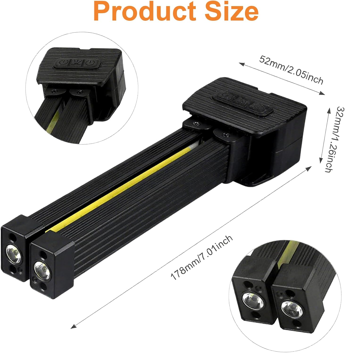 Gym Lamp for Posing, 180 Degree Folding Magnetic Work Light, 7Th Gear Dimming, Portable Magnetic LED Flashlight with Hanging Hook, Handheld USB Rechargeable Power Bank Camping Light image number 6