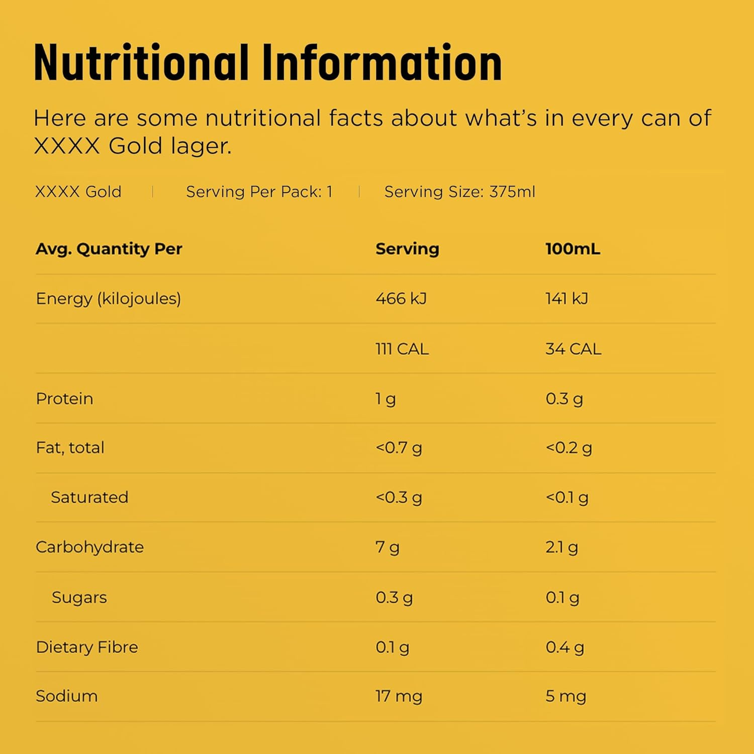 XXXX Gold Mid Strength Australian Lager Beer 3.5% ABV 24 Pack X 375 Ml Bottle Case image number 2