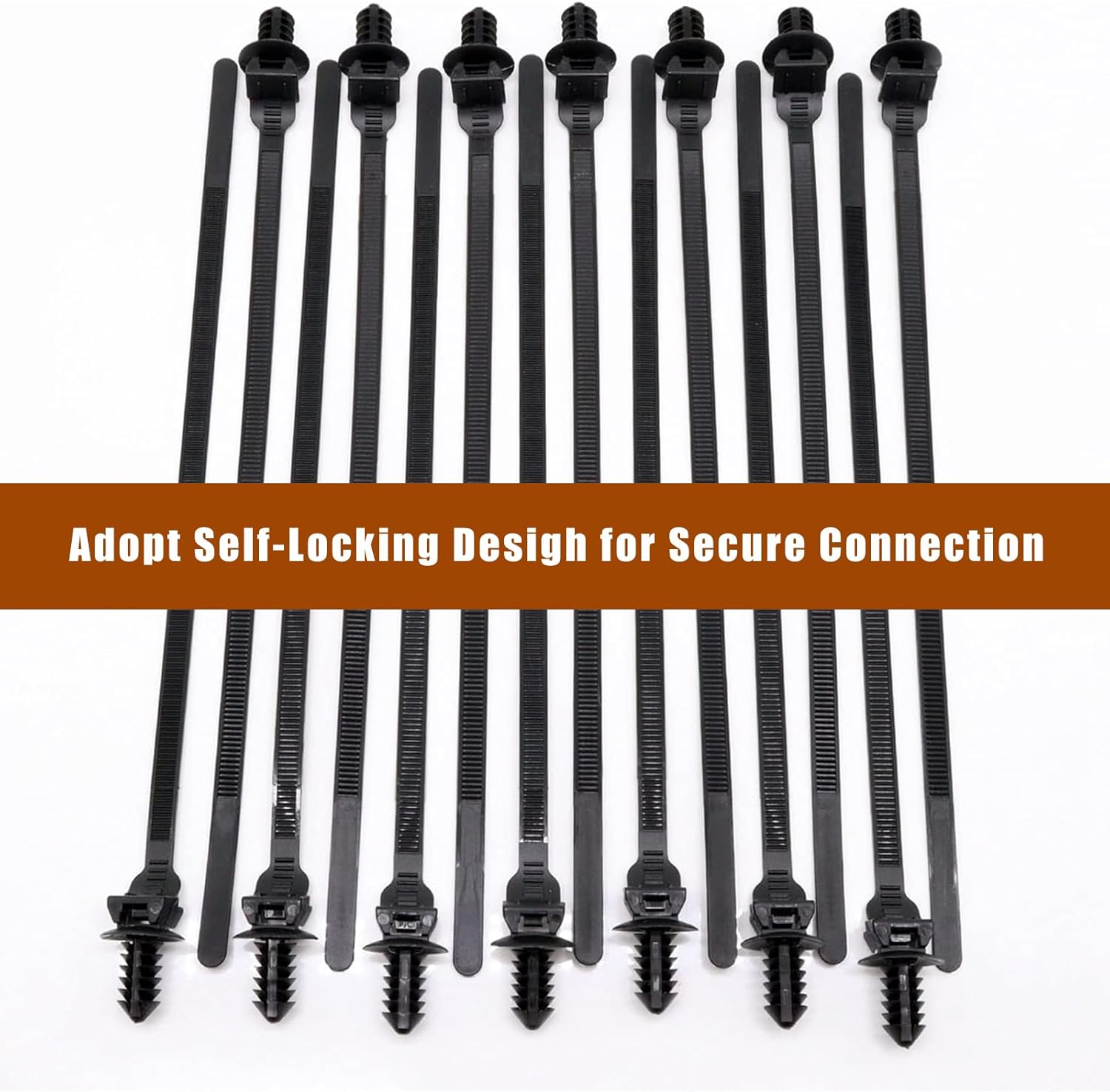 Benliu 50 Pcs Cable Zip Tie, 8.3X0.2 Inch Heavy Duty Nylon Push Mount Self Locking Assortment Black, 8.3X0.2Inch(50Pcs)