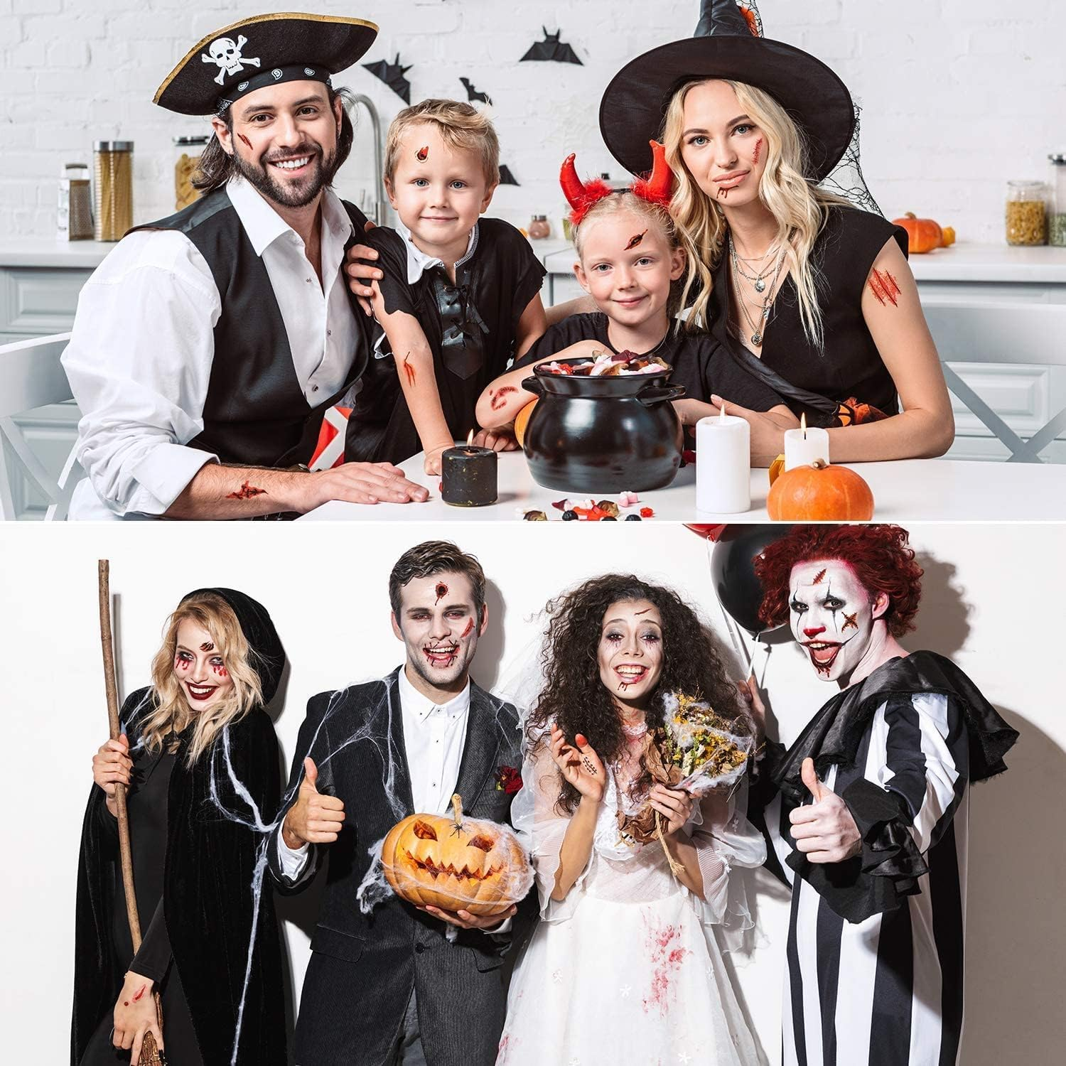 Halloween Scars Tattoos Xllree Bloody Scar with Fake Blood Costume Makeup Halloween Decorations Party Favor image number 4