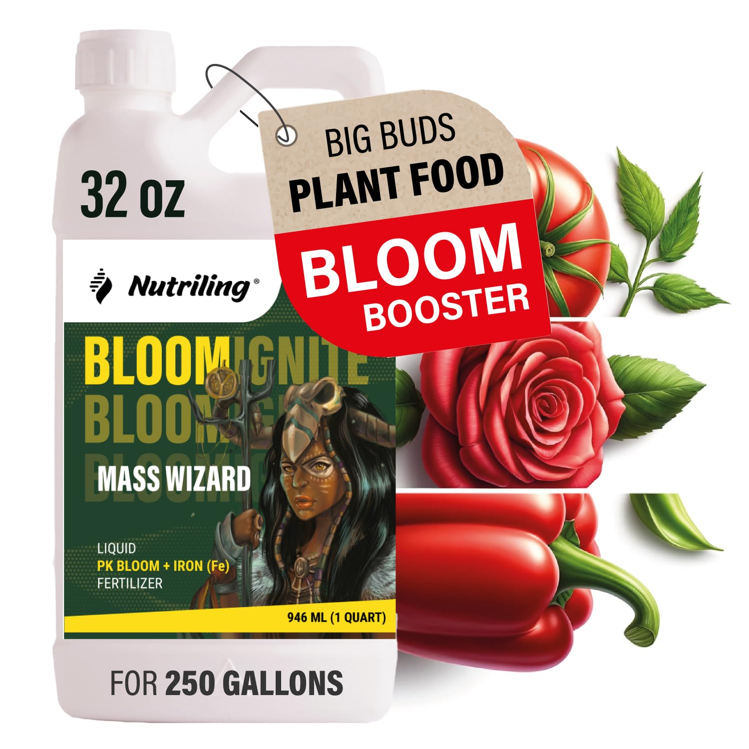 Bloom Booster Fertilizer as Hydroponic Nutrients. Use It in Soil, and General Hydroponics - Mass Wizard 0-15-16 - Phosphorus and Potassium Fertilizers. Big Bud Liquid Fertilizer - 1L image number 5