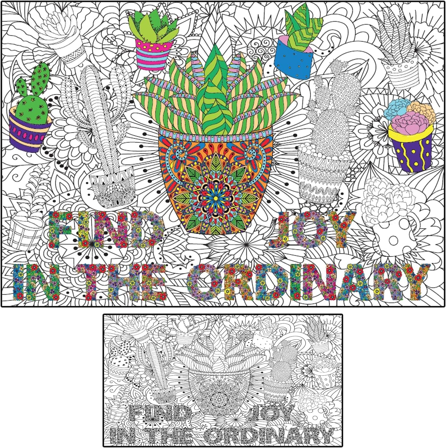 Large Coloring Posters for Adults and Kids - Giant Coloring Poster Motivational - Jumbo Wall Poster Coloring - Huge Adult Coloring Poster Size - Big Coloring Poster for Classroom Office Team Work