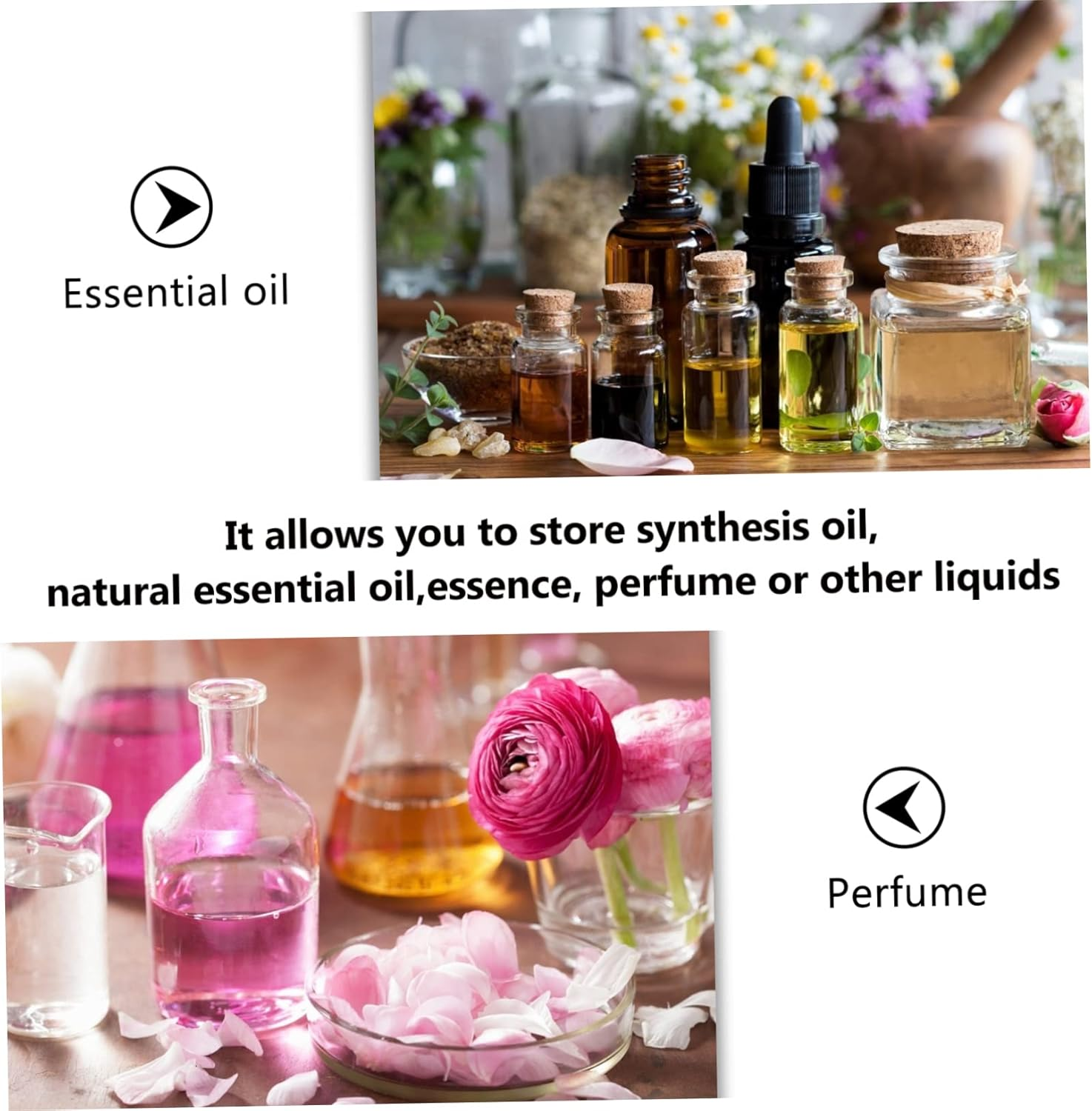 FOMIYES 3Pcs Perfume Bottle Essential Oil Bottle Vintage Perfume Bottle Home Glassfragrance Bottle Air Women Sandalwood Essential Oils Retro Perfume Bottle Humidifier Travel Manual Alloy - As Shownx2Pcs image number 5