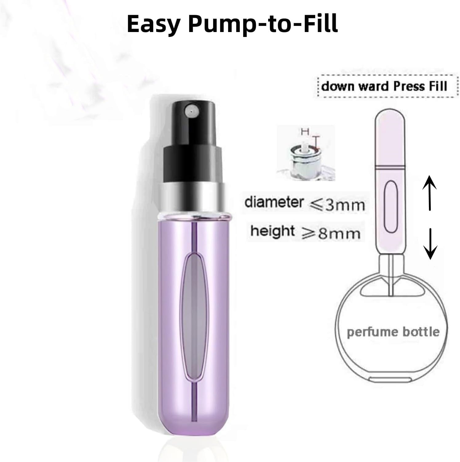 Portable Mini Refillable Perfume Atomizer Bottle, Travel Size Refillable Perfume Refill Bottle - Perfume Atomizer Refillables, Scent Pump Case, Small Perfume Spray 6 Pcs Pack of 5 Ml image number 4
