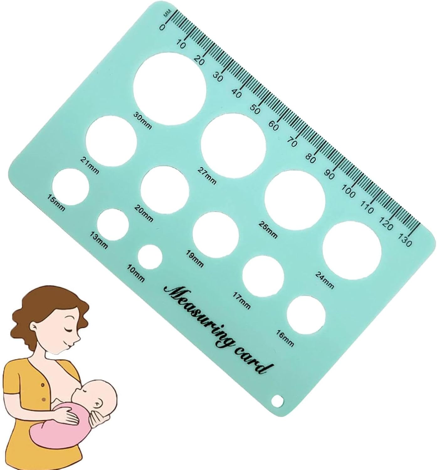 Nipple Gauge for Flange - Diameter Measuring Tool, Size Gauge | Precision Nipple Ruler, Breast Pump Selection Guide, New Mom Maternity Accessories Tool