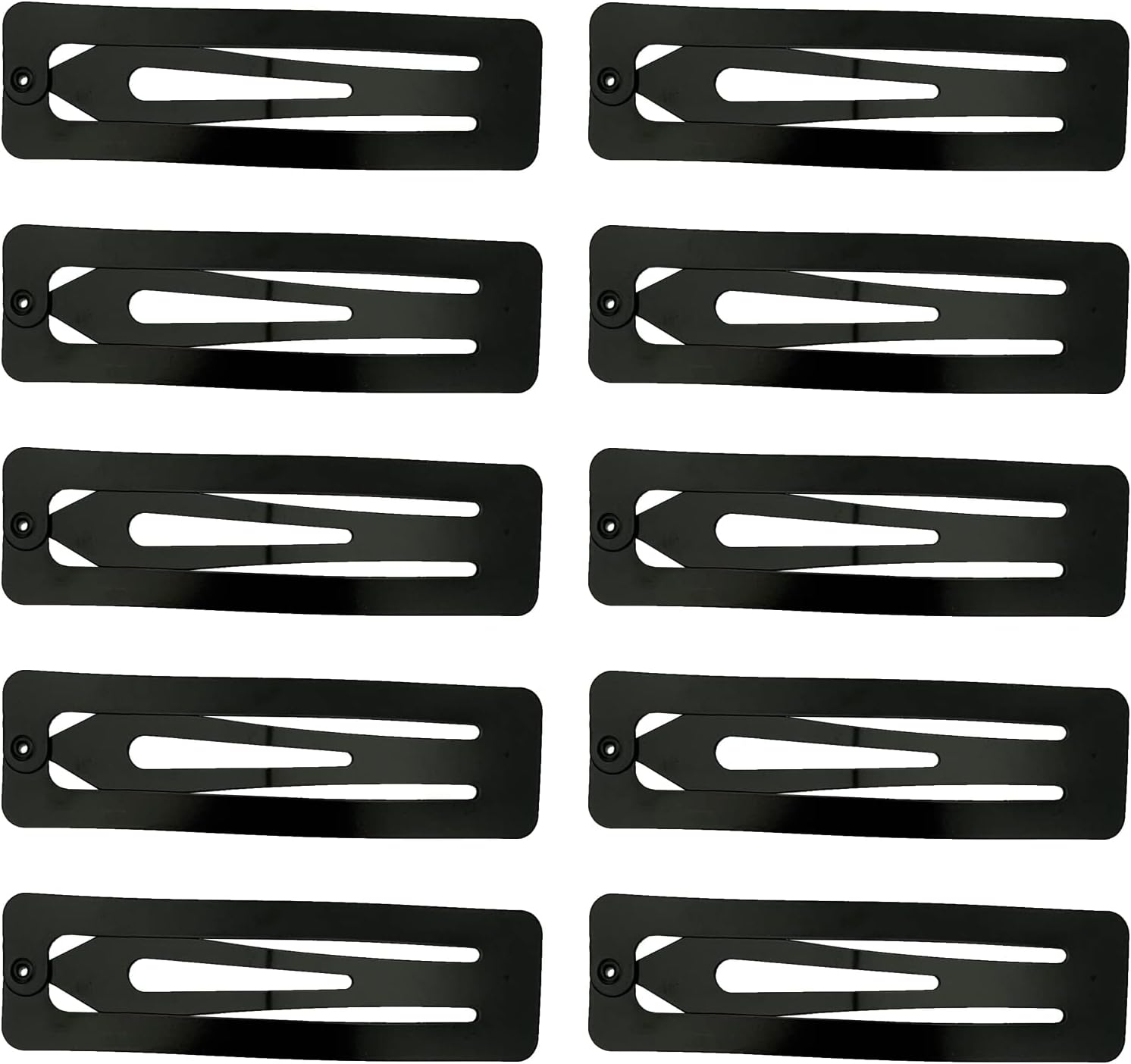 Snap Hair Clips 10PCS 7Cm Metal Hair Clips Large Rectangle Hair Barrettes Non-Slip Snap Hair Slides Hairdressing Hair Accessories for Women Girls, Black image number 6