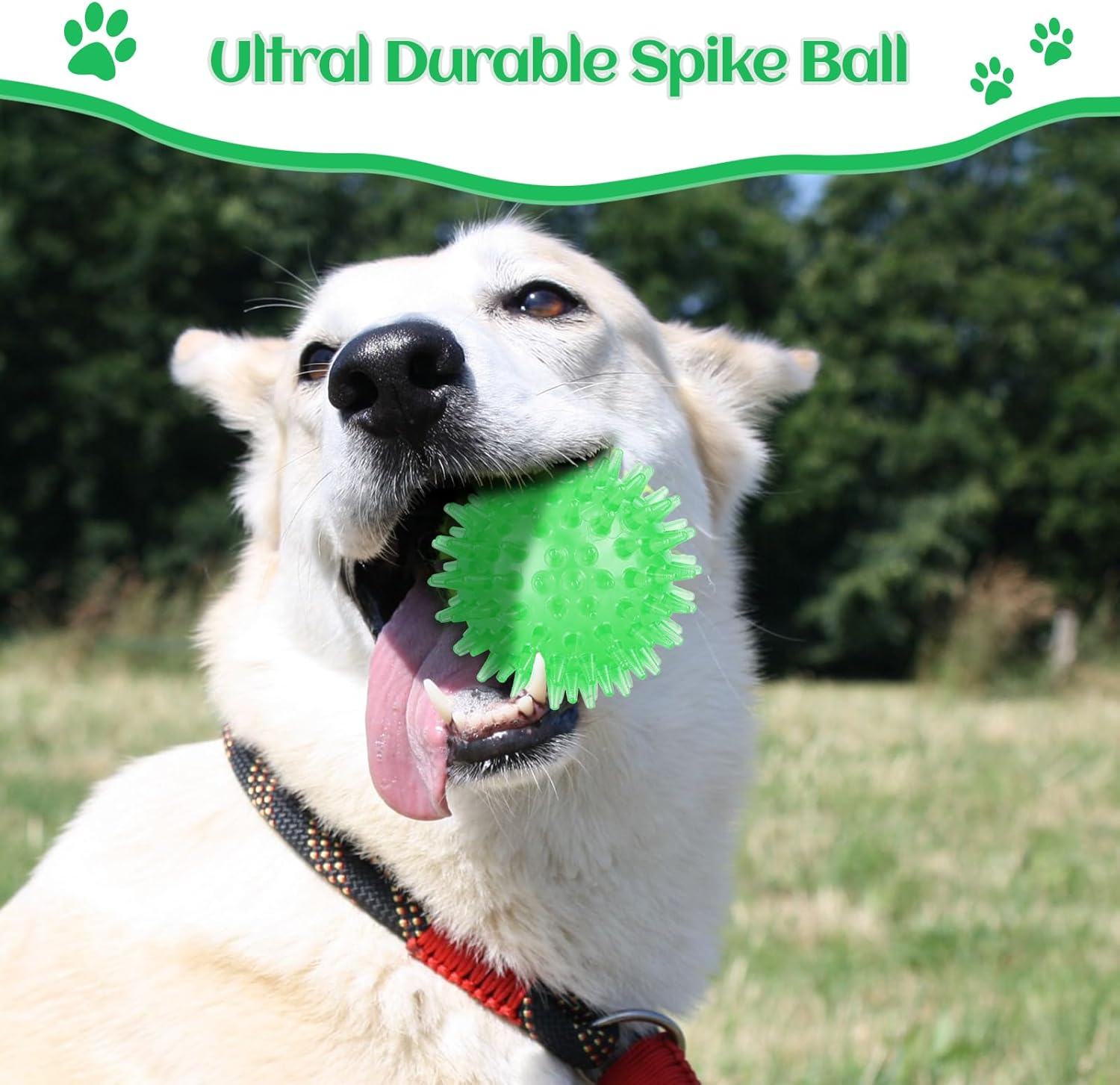 Vatrepeo 12Pack Squeaky Dog Toys Spiky Dog Balls for Aggressive Chewers Cleans Teeth and Promotes Dental and Gum Health for Pet Squeaker Ball Toys