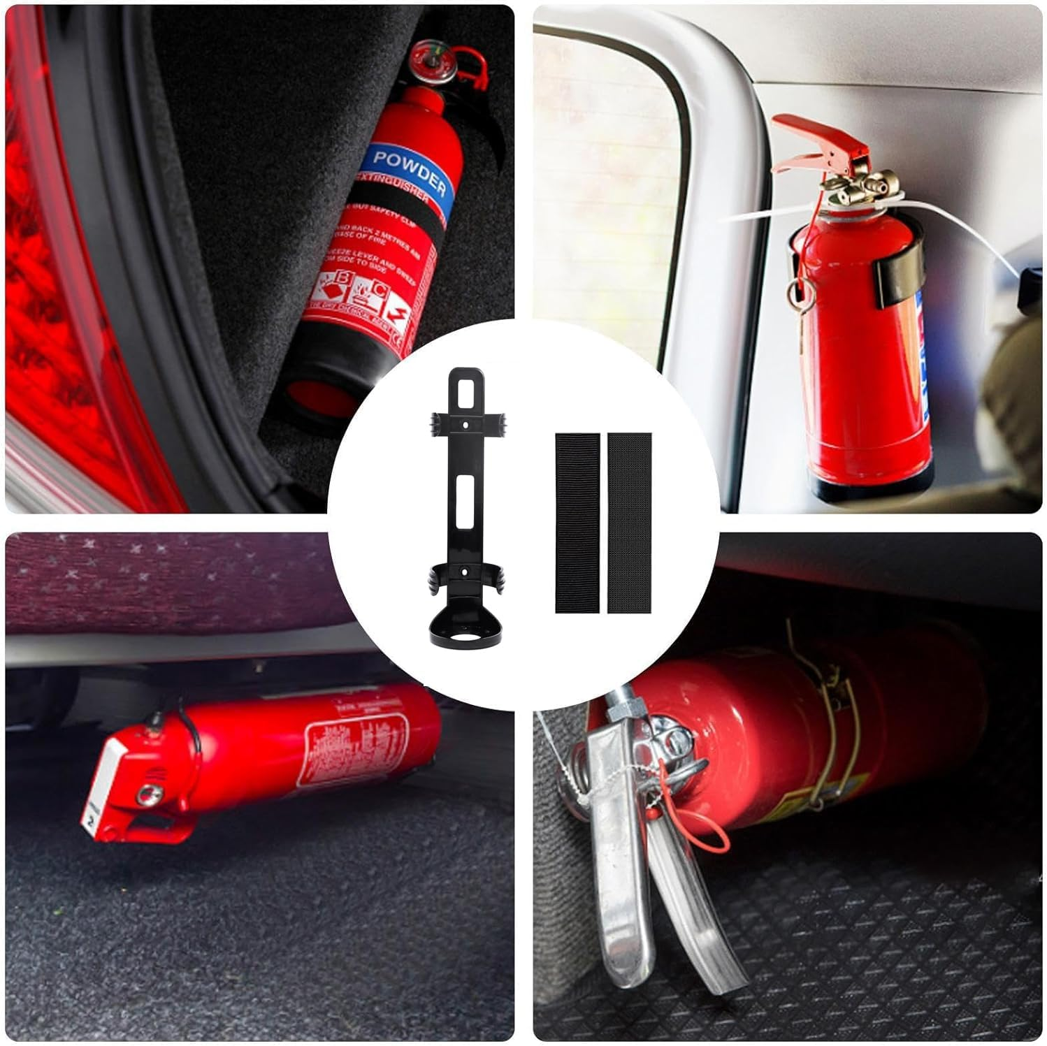 1 Pcs PVC Car Fire Extinguisher Mount Stable Mounting Bracket, with Velcro for Car and Truck Portable Fire Extinguisher Stand Truck Fire Extinguisher Mount for Car image number 3