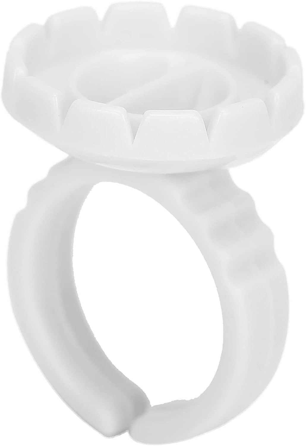 Fafeicy 100PCS Disposable Eyelash Glue Rings, Lash Extension Glue Trays, Professional Adhesive Holder Cups for Eyelash Extension Tools Kits (100 White Pack) - 100 Pink One Pack image number 7