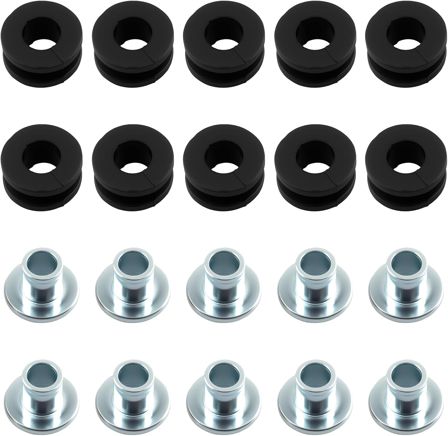 20 Pcs Universal Motorcycle Bike M6 Rubber Grommets Set - Heavy Duty Fairing Cowling Buffer Washers, Pressure Relief Cushions & Shock Absorbing Bushings for Smooth Ride, Fit Most Bikes image number 1