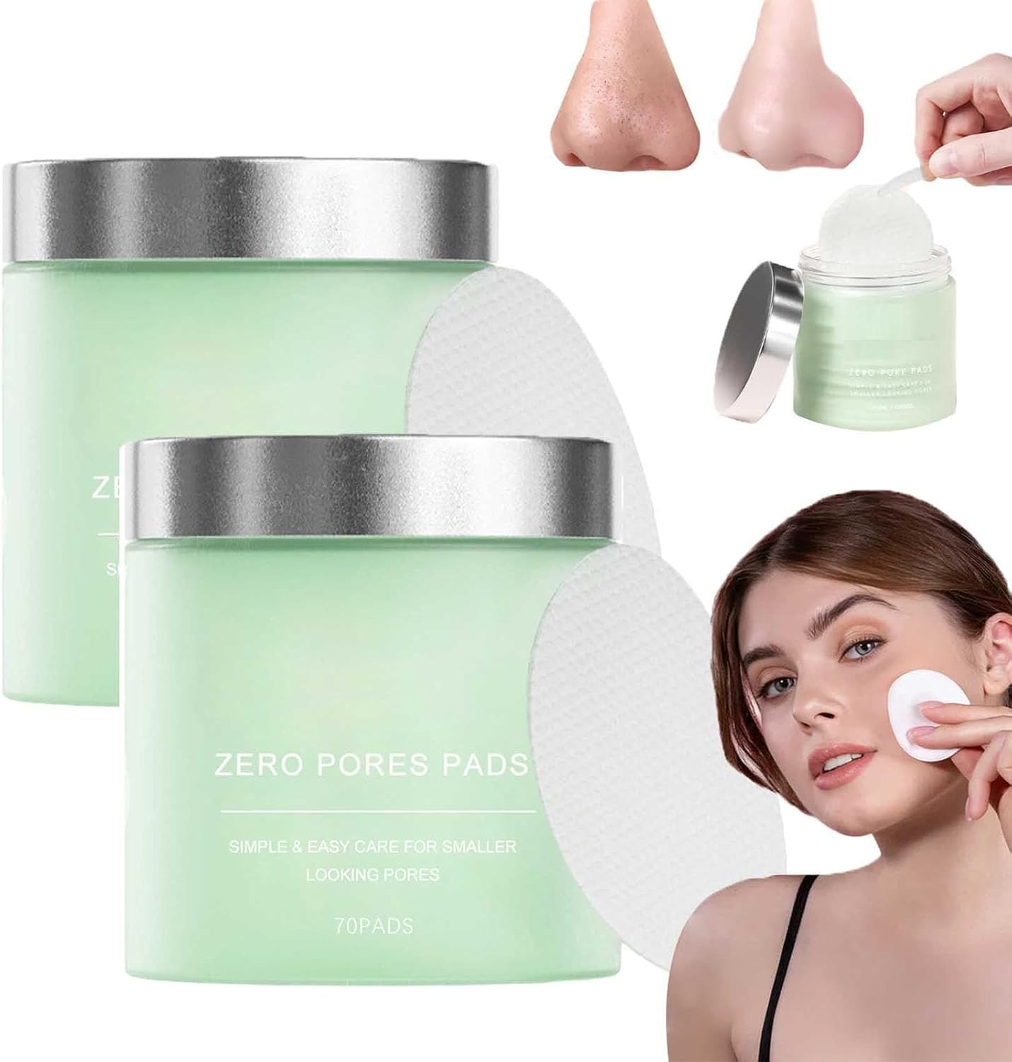 Zero Pore Pads, Korean Beauty Pore Pads, Deep Cleansing & Pore Minimizing, Dual-Textured Exfoliating Facial Pad to Smooths Skin Texture & Brightens Skin (1Pcs)